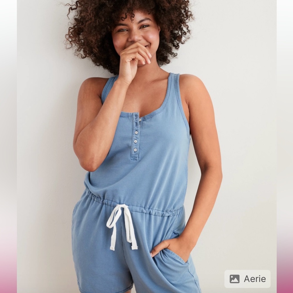 Aerie Blue Racerback Romper